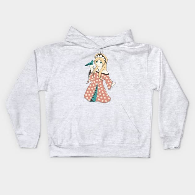 Princess and the Dove Kids Hoodie by amarysdesigns